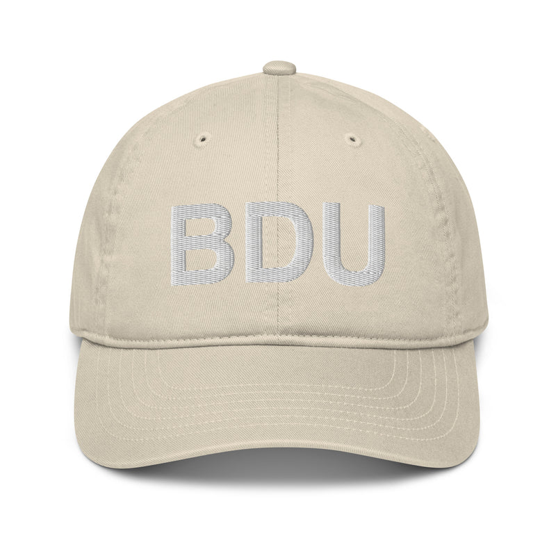 BDU Boulder Airport Code Organic Cotton Dad Hat