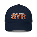 Orange and White SYR Syracuse Airport Code Organic Cotton Dad Hat