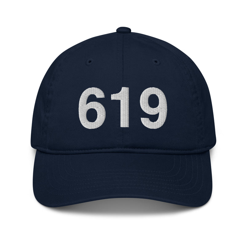 619 San Diego CA Area Code Organic Cotton Dad Hat