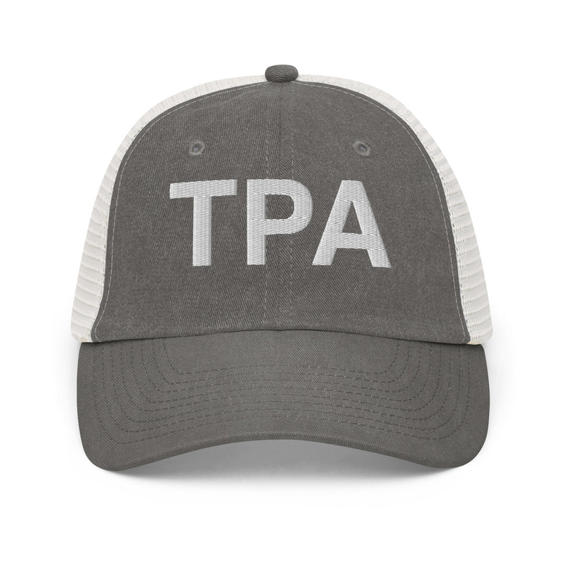 TPA Tampa Bay Airport Code Faded Trucker Hat