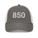 850 Florida Panhandle Area Code Faded Trucker Hat