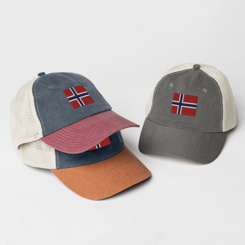 Norway Flag Faded Trucker Hat