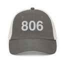 806 Texas Panhandle Area Code Faded Trucker Hat