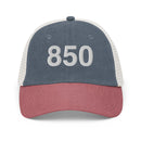 850 Florida Panhandle Area Code Faded Trucker Hat