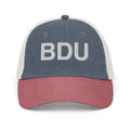 BDU Boulder Airport Code Faded Trucker Hat