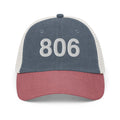 806 Texas Panhandle Area Code Faded Trucker Hat