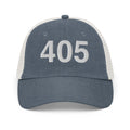 405 Oklahoma Area Code Faded Trucker Hat