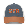 Orange and White SYR Syracuse Airport Code Faded Trucker Hat