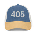 405 Oklahoma Area Code Faded Trucker Hat