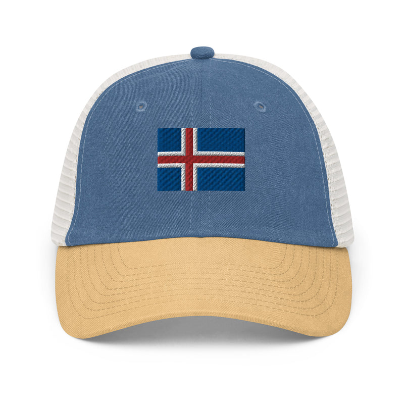 Iceland Flag Faded Trucker Hat