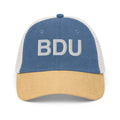 BDU Boulder Airport Code Faded Trucker Hat