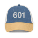 601 Jackson Mississippi Area Code Faded Trucker Hat