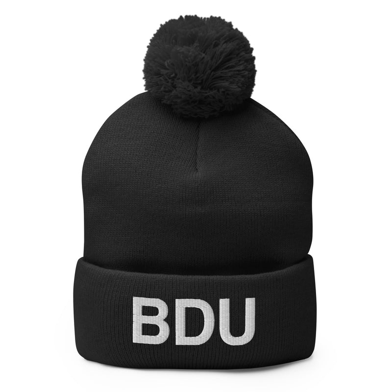 BDU Boulder Airport Code Pom-Pom Beanie