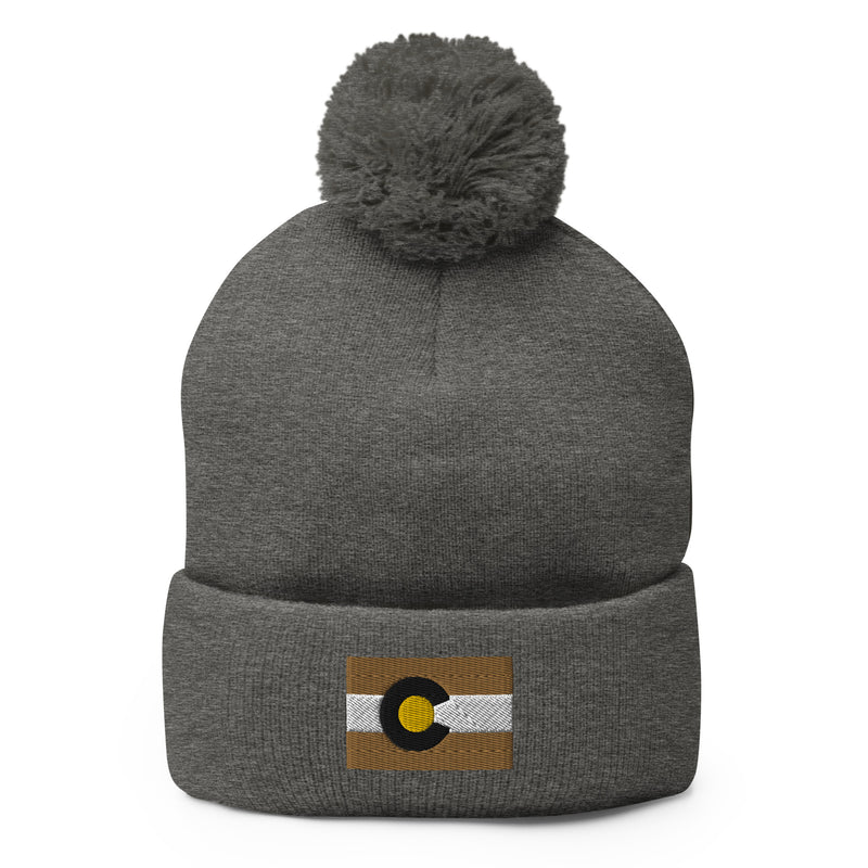 Boulder Colorado Flag Pom-Pom Beanie