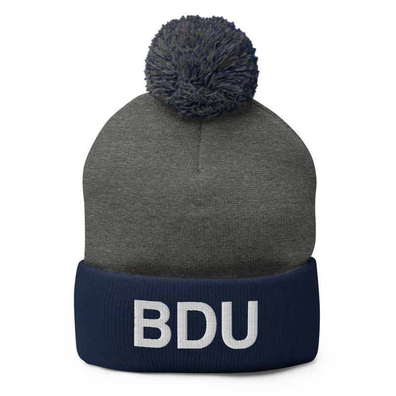 BDU Boulder Airport Code Pom-Pom Beanie