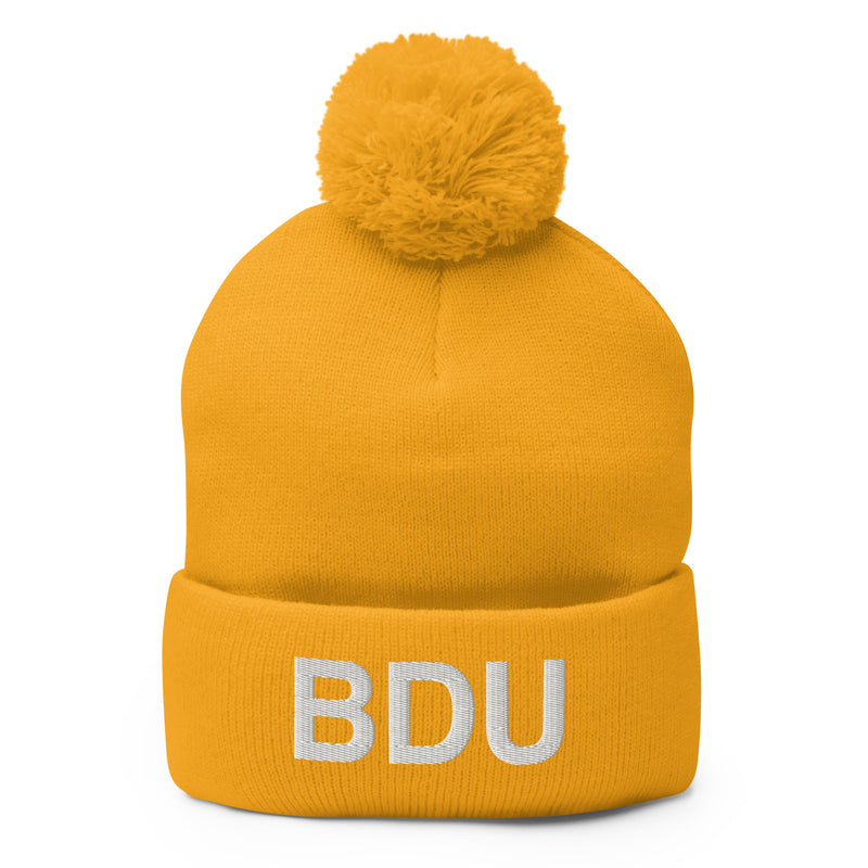 BDU Boulder Airport Code Pom-Pom Beanie