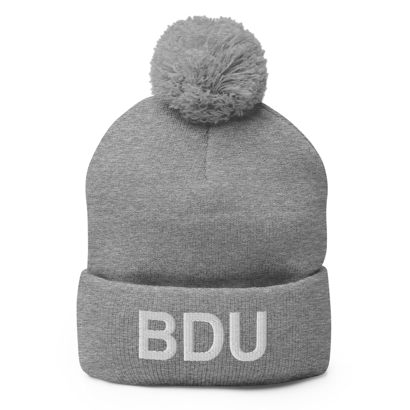 BDU Boulder Airport Code Pom-Pom Beanie