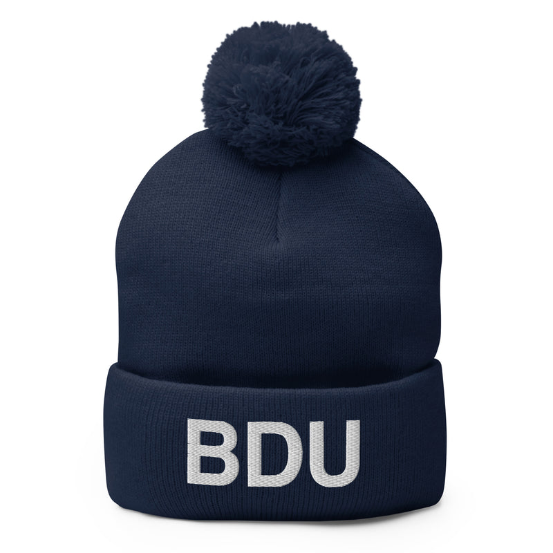 BDU Boulder Airport Code Pom-Pom Beanie