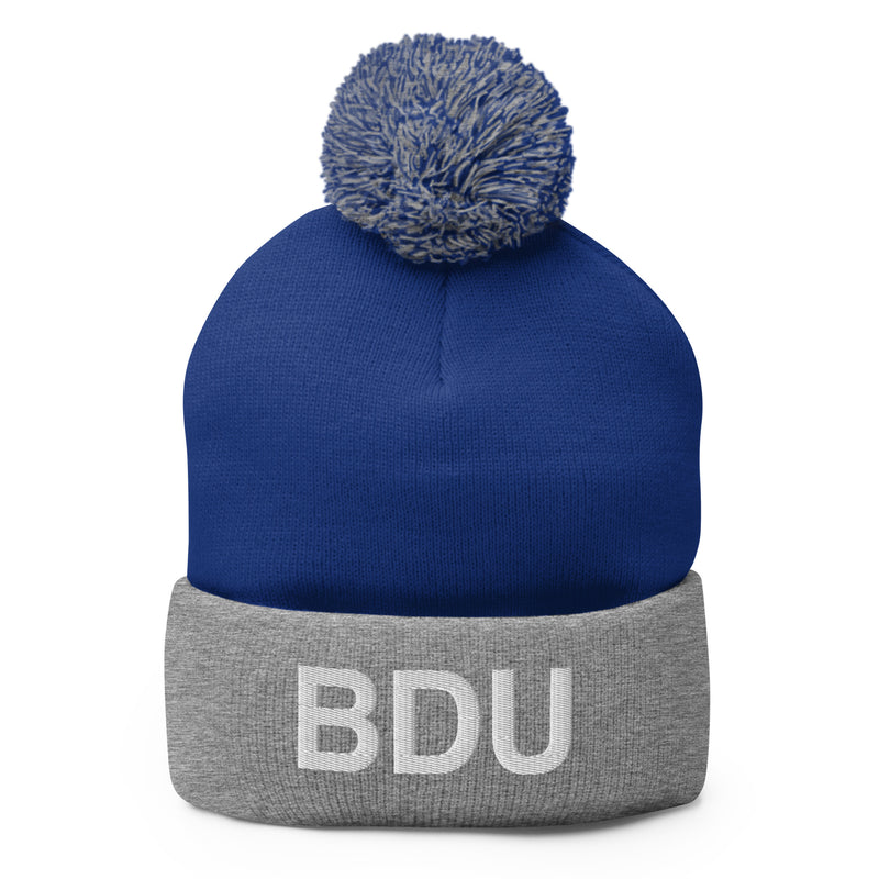 BDU Boulder Airport Code Pom-Pom Beanie