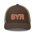 Orange and White SYR Syracuse Airport Code Trucker Hat