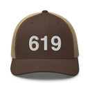 619 San Diego CA Area Code Trucker Hat