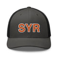 Orange and White SYR Syracuse Airport Code Trucker Hat