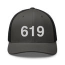619 San Diego CA Area Code Trucker Hat