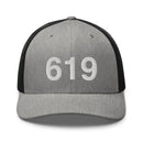 619 San Diego CA Area Code Trucker Hat