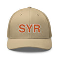 Orange and White SYR Syracuse Airport Code Trucker Hat