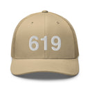 619 San Diego CA Area Code Trucker Hat