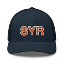 Orange and White SYR Syracuse Airport Code Trucker Hat