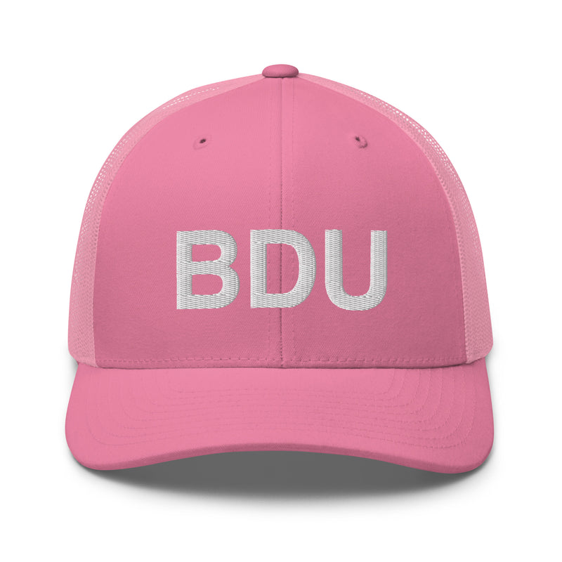 BDU Boulder Airport Code Trucker Hat