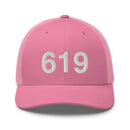 619 San Diego CA Area Code Trucker Hat