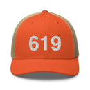 619 San Diego CA Area Code Trucker Hat
