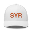 Orange and White SYR Syracuse Airport Code Trucker Hat
