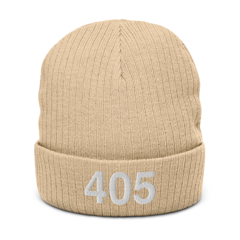 405 Oklahoma Area Code Recycled Polyester Cuffed Beanie