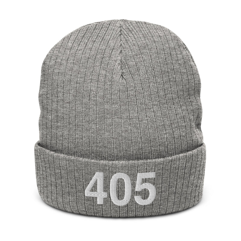 405 Oklahoma Area Code Recycled Polyester Cuffed Beanie