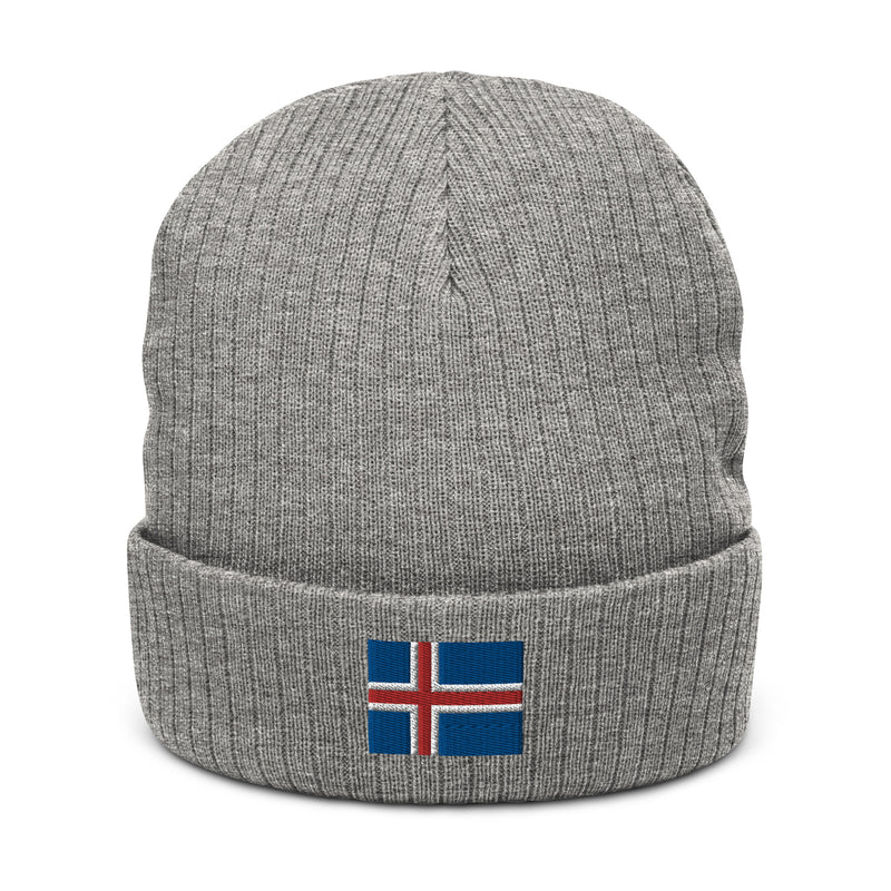 Iceland Flag Recycled Polyester Cuffed Beanie