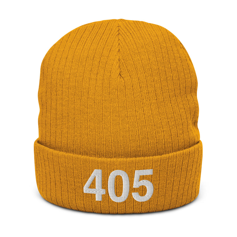 405 Oklahoma Area Code Recycled Polyester Cuffed Beanie