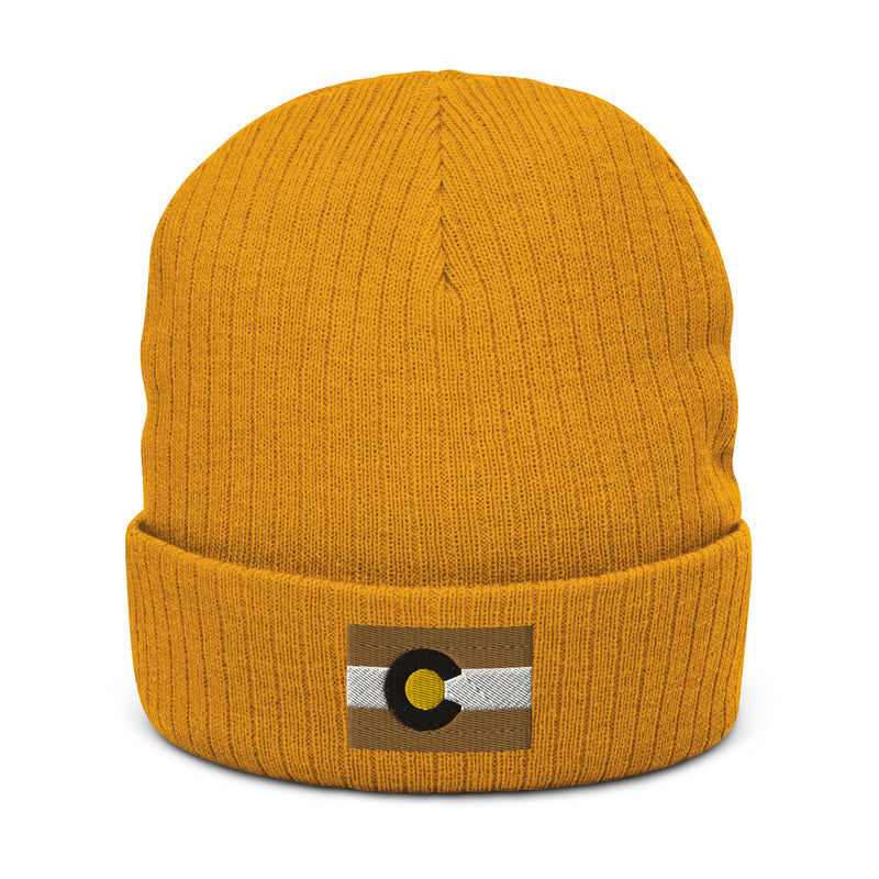 Boulder Colorado Flag Recycled Polyester Cuffed Beanie