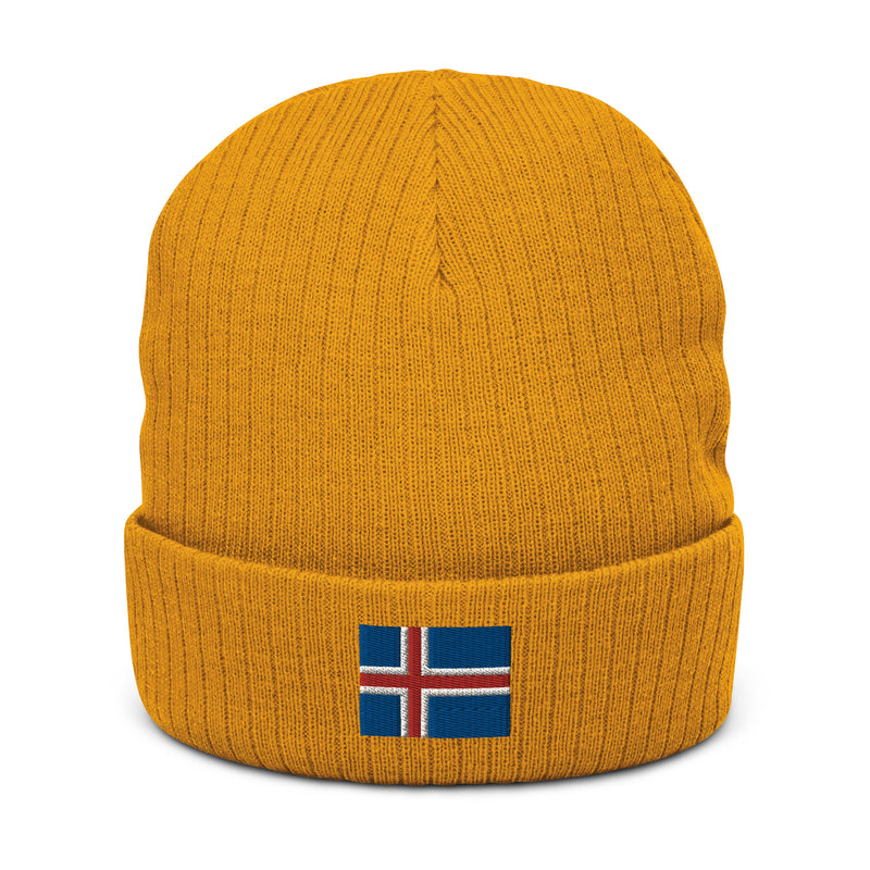 Iceland Flag Recycled Polyester Cuffed Beanie