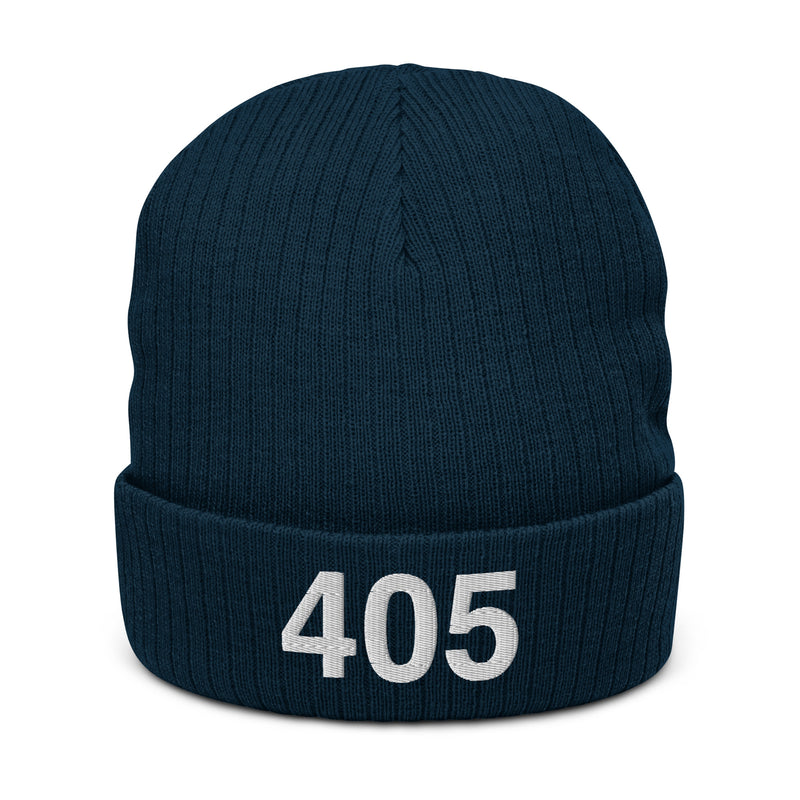 405 Oklahoma Area Code Recycled Polyester Cuffed Beanie