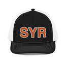 Orange and White SYR Syracuse Airport Code Richardson Trucker Hat