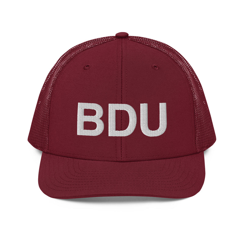 BDU Boulder Airport Code Richardson Trucker Hat