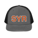 Orange and White SYR Syracuse Airport Code Richardson Trucker Hat