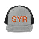 Orange and White SYR Syracuse Airport Code Richardson Trucker Hat