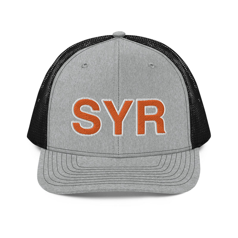 Orange and White SYR Syracuse Airport Code Richardson Trucker Hat