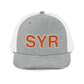 Orange and White SYR Syracuse Airport Code Richardson Trucker Hat