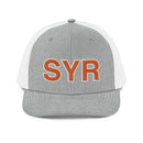 Orange and White SYR Syracuse Airport Code Richardson Trucker Hat