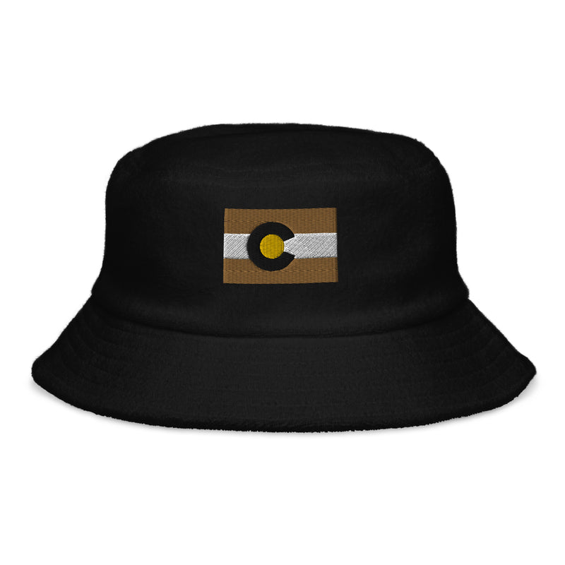 Boulder Colorado Flag Terry Cloth Bucket Hat